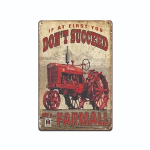TIN SIGN Farmall Retro Farm Tractor Equipment Barn Shop Metal Sign Decor - Picture 1 of 6