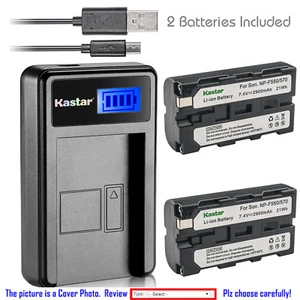 Kastar Battery LCD Charger for NP-F570 Sony MVC-FD73 MVC-FD75 MVC-FD81 MVC-FD83 - Picture 1 of 11