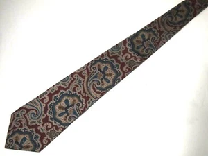 Vintage Bill Blass Herren Krawatte Krawatte rot blau beige Paisley Seide 57" - Bild 1 von 4