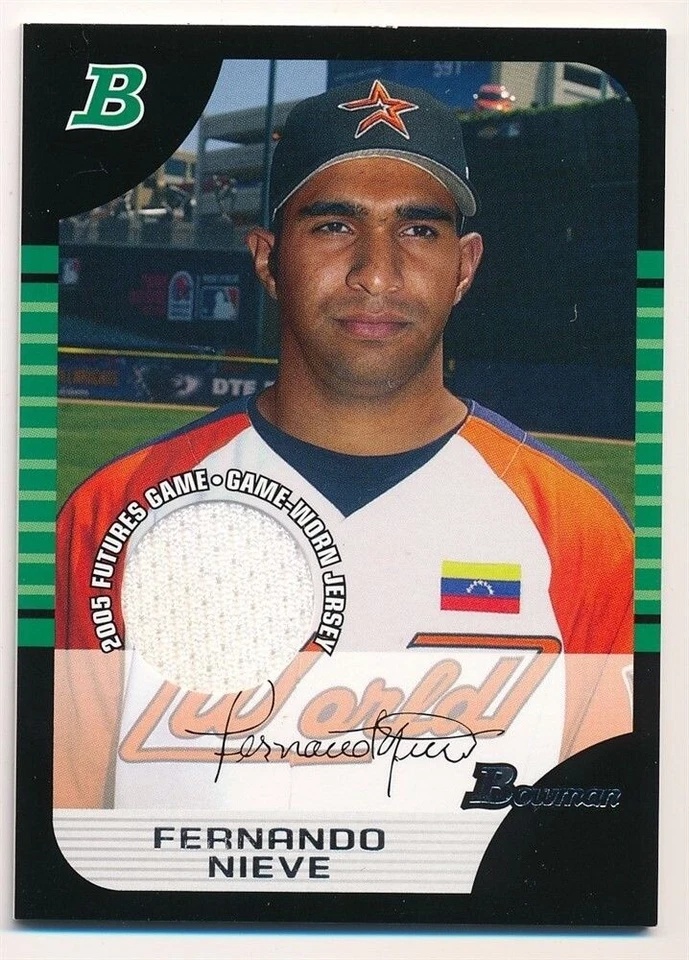 FERNANDO NIEVE 2005 BOWMAN DRAFT RC ROOKIE FUTURES GAME RELIC JERSEY SP C3 - Image 1 of 1