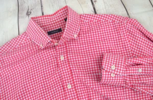 Camisa TURTLESON Para Hombre Mezcla Algodón Manga Larga Botón Frontal GRANDE Rosa Cuadros - Imagen 1 de 5