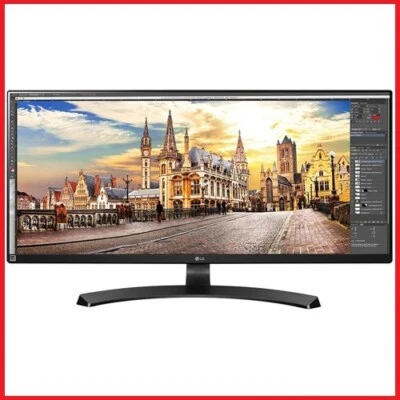 LG 34" Ultrawide Monitor 34UM68 - FHD 2560 x 1080 21:9 HDMI DP Speakers & Stand - Image 1 of 4