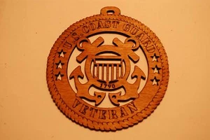U.S. COAST GUARD VETERAN LASER ORNAMENT - Picture 1 of 1