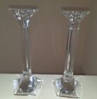 Pair Of Riedel Crystal Pentagon 8? Candle Holder Candlestick