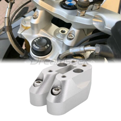 Handlebar Risers Mount Clamp for BMW R1200RS 2015-2018 CNC Alu Silver Adapter - Image 1 of 4