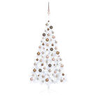 Artificial Half Christmas Tree with LEDs&Ball Set White 150 G4D5