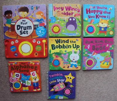 Baby Musical & Sound Book Bundle 7 Sing Along Nursery Rhymes & Sound Board Books • 12.99£