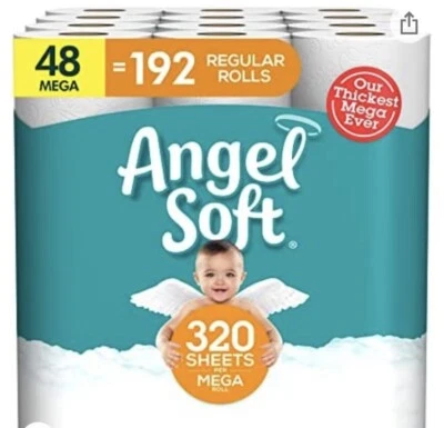 Angel Soft® Toilet Paper, 48 Mega Rolls = 192 Regular Rolls, 2-Ply Bath Tissue - Image 1 of 4