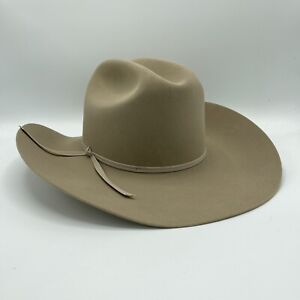 Authentic Stetson 5X Beige/Light Tan Felt Cowboy Hat 7 1/4" No Box Used 1x Nice!