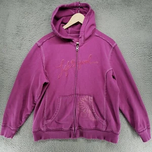 Life Is Good Girls L Hoodie Full Zip Up Spell out Logo Emboidery Graphic Art - Picture 1 of 19