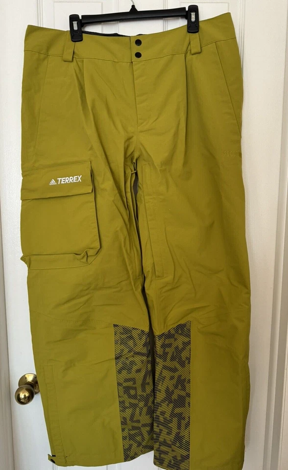 Adidas $400 Hombres Grandes TERREX 3 CAPAS POST-CONSUMO Nylon Nieve Pantalones Oliva HC7717 Foto 1 de 4