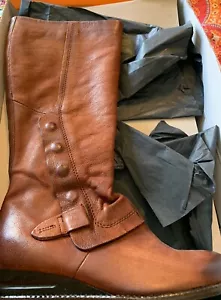 Miz Mooz Boots Bennet Brandy 7.5 Beautiful Soft Riding Boot Snap Detail Gorgeous - Picture 1 of 7