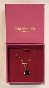 Dyrberg Kern Ette Necklace in Shiny Gold with Black Crystal New