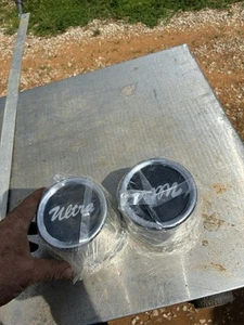 2 Vintage  Ultra Wheels Wheel Center Hub Cap Cover Metal NOS - Picture 1 of 7
