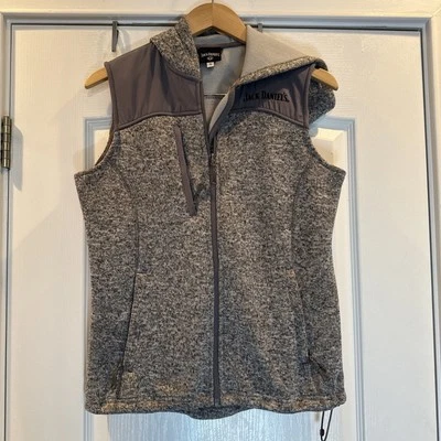 Jack Daniels Weste Erwachsene klein grau Pullover Fleeceweste mit Kapuze Reißverschluss alt Nr. 7 - Bild 1 von 4