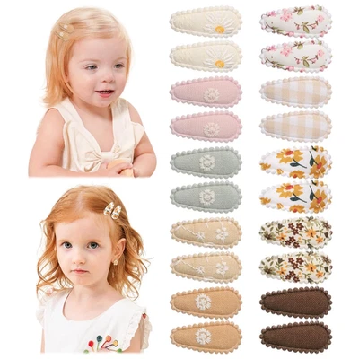 YLEN YHXX 20 шт. мини заколки 1,5 дюйма милый цветочный принт ребенка ясельного возраста волосы C - Изображение 1 из 4