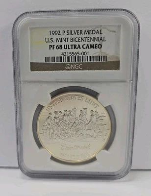 PF 68 UCAM 1992 P U.S. Mint Bicentennial Silver - Image 1 of 4