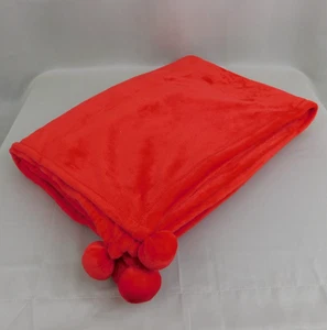 Wondershop 66" x 90" Twin Plush Pom-Pom Christmas Throw Blanket - Red #9058 - Picture 1 of 8