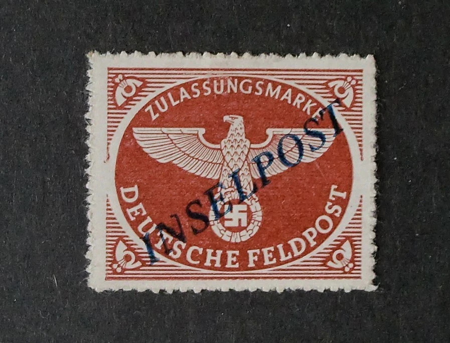 1945 Mi 70,- MiNr 10 Bb Pl. I/2 Zulassungsmarke Aufdruck INSELPOST Falz geprüft - Bild 1 von 4