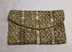 Vintage Walborg Sequin Beaded Clutch Gold - Picture 1 of 15
