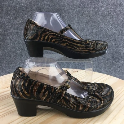 Zapatos de salón Alegria para mujer 40 estampado animal coco correa en T Mary Jane COC-434 marrón Foto 1 de 4