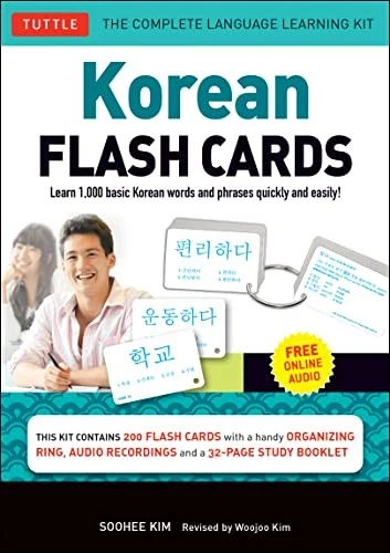 Korean Flash Cards Kit: Learn 1,000 Basic Korean Words and Phrases Quickly and E - Image 1 of 1