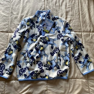 The Christmas Shoppe BLUEY Fleece 1/4 Zip Pullover Sweatshirt Kids XL NWT - Picture 1 of 5