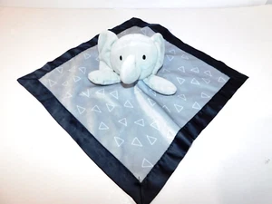 Child of Mine Carters Elephant Rattle Blue Gray Triangle Security Blanket - Picture 1 of 6