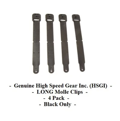 HSGI Taco Pouch Molle Fastener Clips - LONG Clip - Package of 4 Per Order- Black - Image 1 of 4