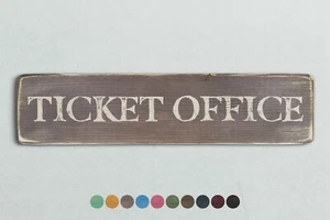 TICKET OFFICE Vintage Style Wooden Sign. Shabby Chic Retro Home Gift - Picture 1 of 5