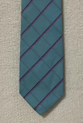 Corbata de Hombre Thomas Pink Aqua con Corbata de Seda Pura Rosa y Morada Francia 3.5 x 56" Foto 1 de 4