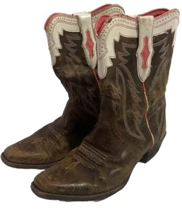 VINTAGE JUNGE DAMEN ARIAT COWBOY BRAUN SNIP TOE STIEFEL GRÖSSE 4,5 (6 Damen) - Bild 1 von 5