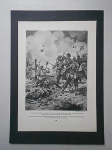 RARE WWI MILITARY PRINT- THROWING SMOKE BOMBS TO MASK WIRE CUTTERS - Foto 1 di 1