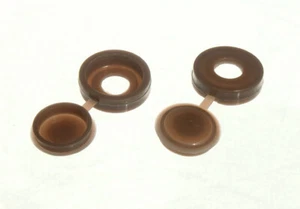 New 1,000 X Screw Cap Washers And Hinged Cover Dark Brown To Fit # 6 &Amp; 8 Scr - Picture 1 of 1