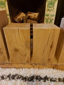 Solid Oak Block Stand - Coffee Table Side Table Lamp Stand Oak Block - Picture 1 of 16