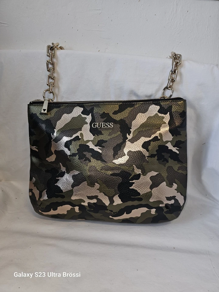 Guess Tasche Bag Handtasche Tarnleder Design-Military Green Schulter-Tasche Neu - Bild 1 von 4