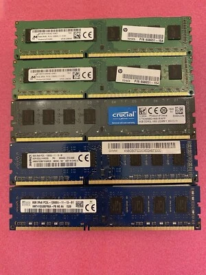 Lot 50 Sticks 8GB PC3L DDR3L Desktop Ram - Mixed brands - ALL 12800u Tested - Image 1 of 3