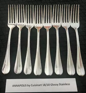 Nice! 8 Pcs Annapolis Cuisinart 18/10 Stainless 7 7/8" Dinner Forks Free Ship - Picture 1 of 2
