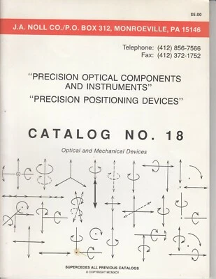 VINTAGE CATALOG - Precision Optical Components - 1992 - Instruments Devices - Image 1 of 3