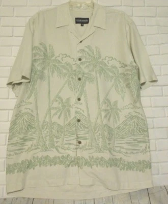 Ocean Pacific Men’s Medium Green Rayon Casual Shirt Tropical Beachy Coastal - Image 1 of 4