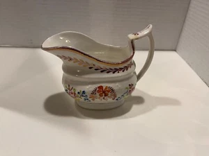 Antique Creamer Hand Painted Pattern 1820'S GOLD RIM - Picture 1 of 4