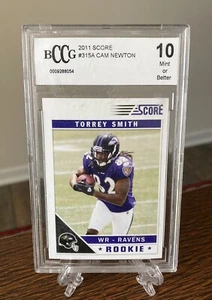 Torrey Smith 2011 Score Rookie RC #396A BCCG Grade 10 1/1 ERROR CAM NEWTON LABEL - Picture 1 of 4