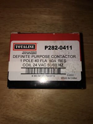 Totaline Definite Purpose Contactor 24VAC 50/60HZ 50 Amp Black P282-0411 - Image 1 of 4