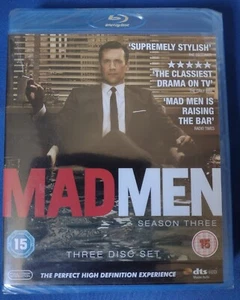 MAD MEN (2007 TV Series ) SEASON THREE BLU RAY * NEW SEALED * FREE 1st CLASS P&P - Picture 1 of 2