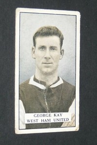 1925 GALLAHER CIGARETTES CARD FOOTBALL GEORGE KAY WEST HAM UNITED HAMMERS
