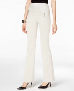 INC INTERNATIONAL CONCEPTS Size 4 Pants Zip Pocket Wide Leg Regular Fit BEIGE - Picture 1 of 2