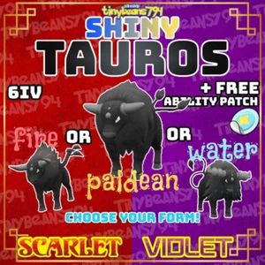 ⭐SHINY TAUROS⭐Choose your form!⭐6IV Battle Ready⭐Pokemon Scarlet and Violet⭐ - Picture 1 of 7