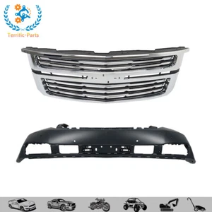 Front Bumper Cover&Grille W/ Sensor Hole For Chevy Suburban/Tahoe 15-20 - Picture 1 of 21