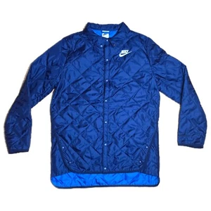 Nike Sportswear Synthetic Fill Quilted Blue Jacket Therma Fit Snap Kids XL EUC - Picture 1 of 10