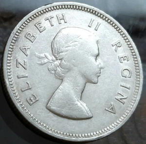 S. Africa, 2 Shillings, Elizabeth II, 1st Portrait, 1954 (1953-60), Ag (S-823) - Picture 1 of 2